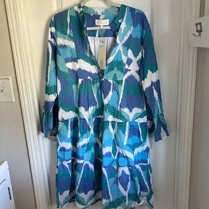 Sheridan French Blue and Green Patterned Women's Dress